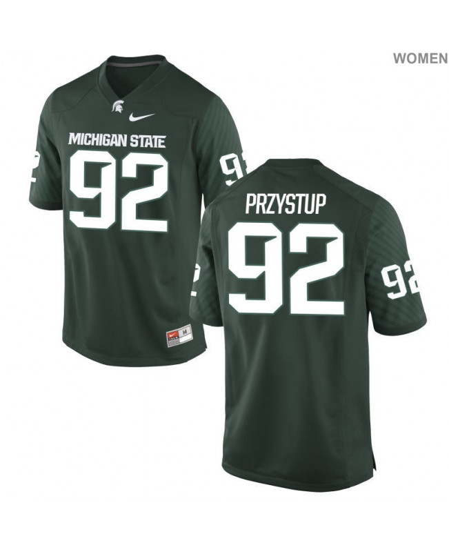 Women's Michigan State Spartans #92 William Przystup NCAA Nike Authentic Green College Stitched Football Jersey XY41J72RQ